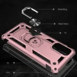 Note 20 Magnetic Ring Case – Rose Gold Rugged Shockproof Cover - Image 2
