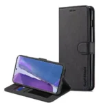 Note 20 Wallet Case – Black Leather Card Holder Cover