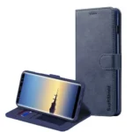 Samsung Galaxy Note 8 SupRShield Wallet Leather Card Holder Flip Protective Shockproof Magnetic Case Cover – Navy Blue