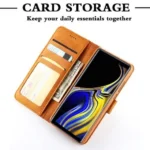 Samsung Galaxy Note 9 SupRShield Wallet Leather Card Holder Flip Protective Shockproof Case Cover – Brown - Image 5