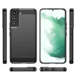 Samsung Galaxy S22 Plus Carbon Fiber Rugged Case – Black - Image 5
