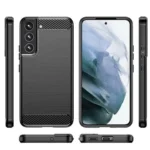 Samsung Galaxy S23 Shockproof Rugged Matte Carbon Fiber Case - Black - Image 2