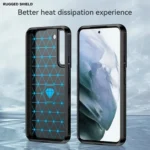 Samsung Galaxy S23 Shockproof Rugged Matte Carbon Fiber Case - Black - Image 3