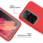 Samsung Galaxy S22 Ultra Defender Rugged Case – Red - Image 4