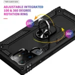 Samsung Galaxy S22 Ultra Magnetic Ring Rugged Case – Black - Image 3