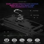 Samsung Galaxy S22 Ultra Magnetic Ring Rugged Case – Black - Image 5