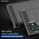 Samsung Galaxy S22 Ultra Carbon Fiber Rugged Case – Black - Image 5