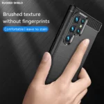 Samsung Galaxy S22 Ultra Carbon Fiber Rugged Case – Black - Image 6