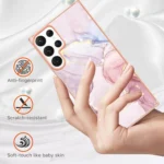 Samsung Galaxy S23 Marble Rose Gold Slim Case - Image 2