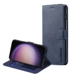Samsung Galaxy S23 Plus Leather Wallet Case – Navy Blue