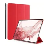 Samsung Galaxy Tab S8 11″ 2022 Red Leather Magnetic Stand Shockproof Case