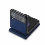 Samsung Galaxy Z Flip 3 Forwenw Wallet Leather Card Holder Case Blue - Image 2