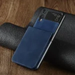 Samsung Galaxy Z Flip 3 Forwenw Wallet Leather Card Holder Case Blue - Image 4