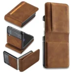 Samsung Galaxy Z Flip 3 Forwenw Wallet Leather Card Holder Case Brown - Image 7