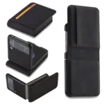 Samsung Galaxy Z Flip 4 Forwenw Wallet Leather Card Holder Case Black