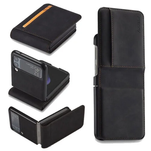 Samsung-Galaxy-Z-Flip-4-Forwenw-Wallet-Leather-Card-Holder-Flip-Protective-Shockproof-Case-Cover-Black-4 Samsung Galaxy Z Flip 4 Forwenw Wallet Leather Card Holder Case Black - Image 1