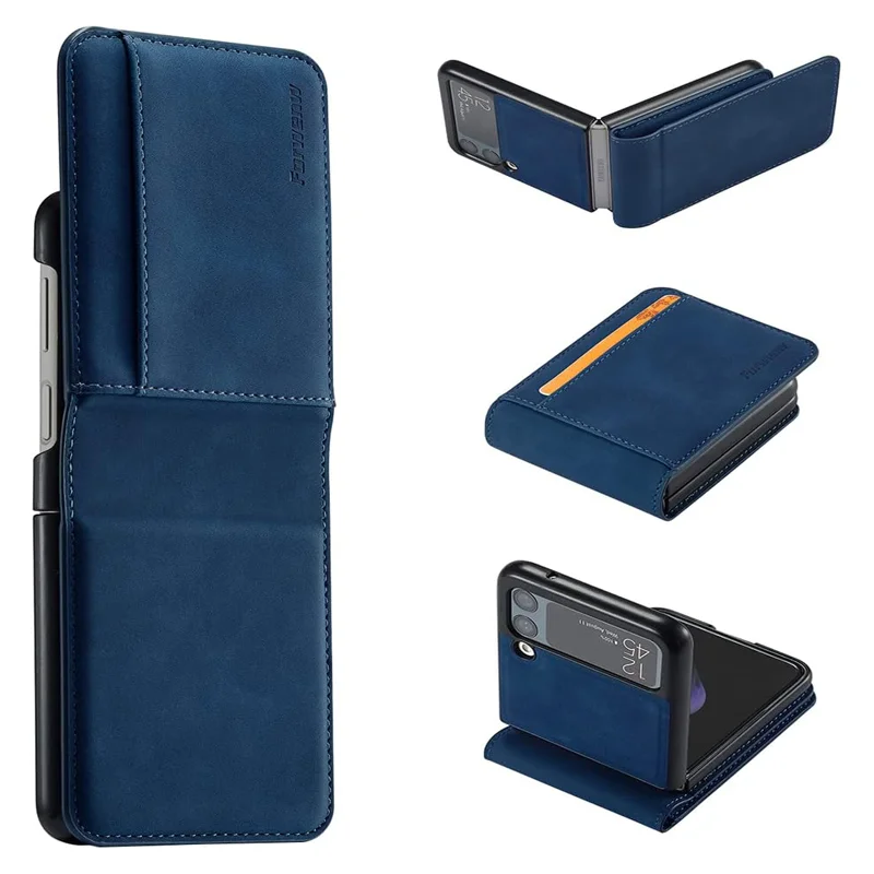 Samsung-Galaxy-Z-Flip-4-Forwenw-Wallet-Leather-Card-Holder-Flip-Protective-Shockproof-Case-Cover-Blue-1-1 Samsung Galaxy Z Flip 4 Forwenw Wallet Leather Card Holder Case Blue - Image 1