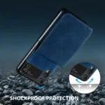 Samsung Galaxy Z Flip 4 Forwenw Wallet Leather Card Holder Case Blue - Image 5