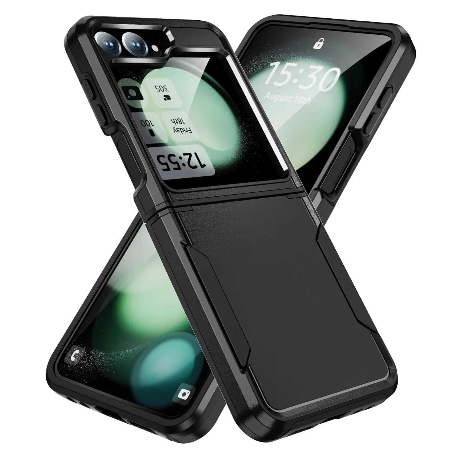 Supershield-Case-For-Samsung-Z-Flip-7-5G-Shockproof-Armor-TPU-Bumper-Hard-Plastic-Phone-Cover-Black-1 Samsung Galaxy Z Flip 7 5G Black Shockproof Armor TPU Bumper Case - Image 1