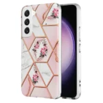 Samsung Galaxy S23 Plus Marble Pink Flower Case