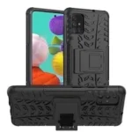 Samsung Galaxy A51 Black Heavy Duty Tough Kickstand Shockproof Rugged Case