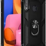Samsung Galaxy A20s Black Shockproof Magnetic Car Mount Ring Case
