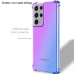 Samsung Galaxy S22 Ultra Clear Rainbow Gel Case – Purple Green - Image 4