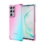 Samsung Galaxy S22 Ultra Clear Rainbow Gel Case – Purple Green