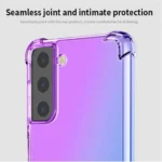 Samsung Galaxy S22 Ultra Clear Rainbow Gel Case – Purple Blue - Image 5