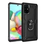Samsung Galaxy A71 Black Shockproof Magnetic Car Mount Ring Case Cover