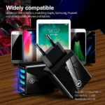 25W QC3.0 Wall Charger – 3 USB Port Fast Charging Adapter - Image 2
