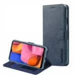 Samsung Galaxy A20s Wallet Leather Flip Stand Magnetic Case – Navy Blue