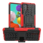 Samsung Galaxy A51 Red Heavy Duty Tough Kickstand Shockproof Rugged Case