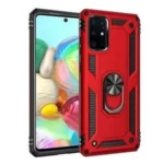 Samsung Galaxy A71 Red Shockproof Magnetic Car Mount Ring Case Cover