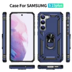 Samsung Galaxy S23 Magnetic Ring Rugged Case – Blue - Image 2