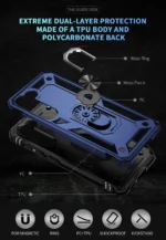 Samsung Galaxy S23 Ultra Magnetic Ring Rugged Case – Rose Gold - Image 4