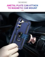 Samsung Galaxy S23 Magnetic Ring Rugged Case – Blue - Image 5