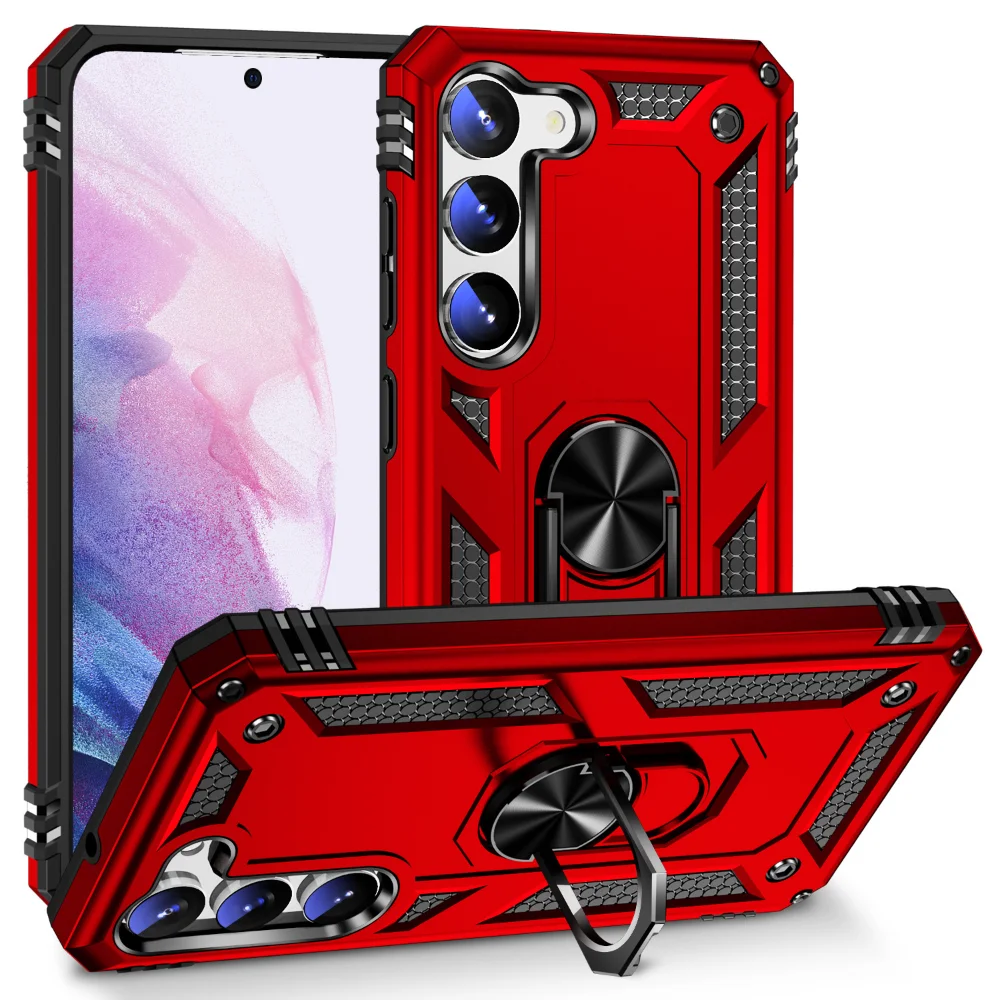 s-l1600-6-1 Samsung Galaxy S23 Plus Magnetic Ring Rugged Case – Red - Image 1