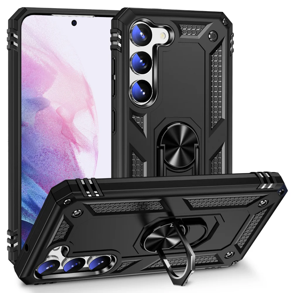 s-l1600-6 Samsung Galaxy S23 Plus Magnetic Ring Rugged Case – Black - Image 1