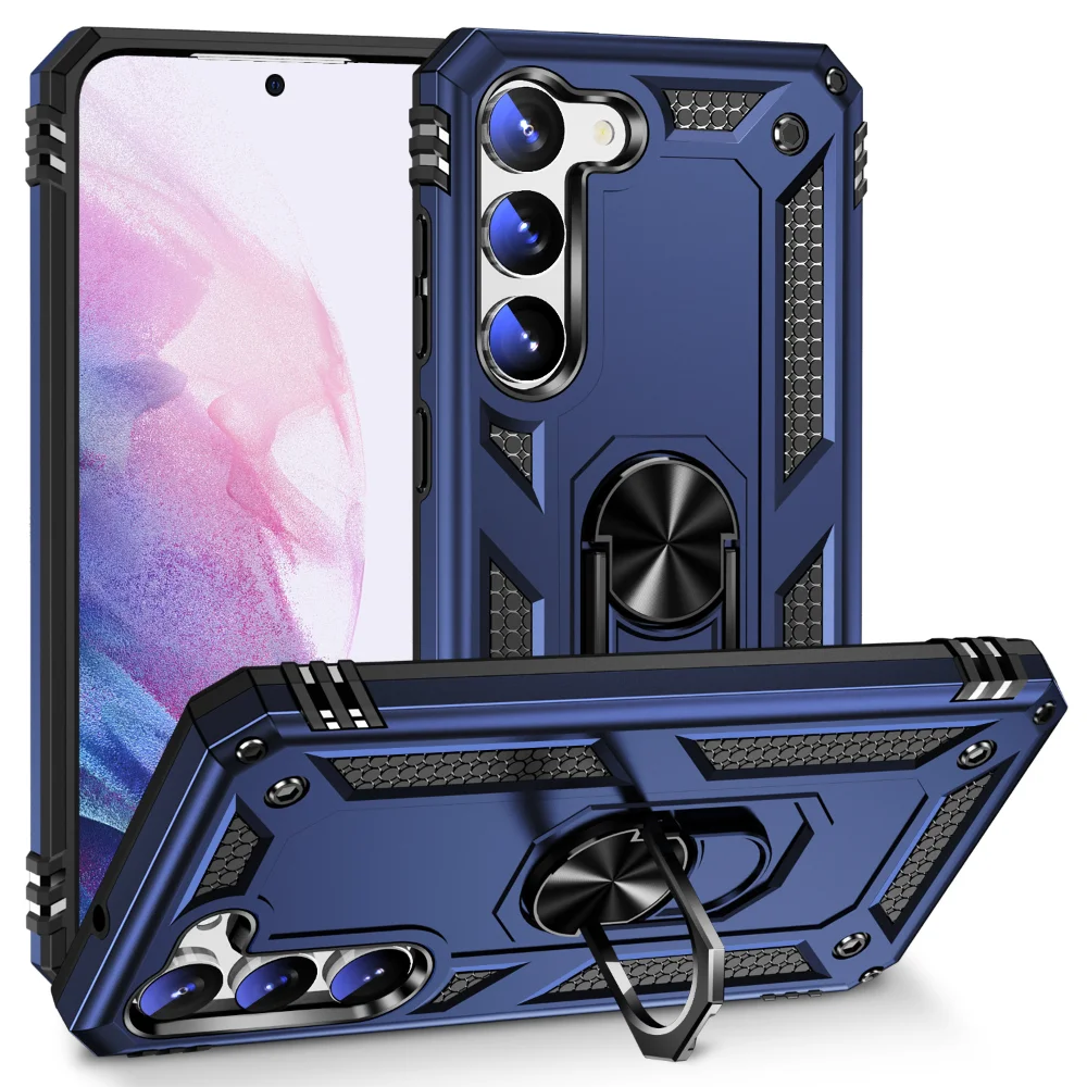 s-l1600 Samsung Galaxy S23 Magnetic Ring Rugged Case – Blue - Image 1
