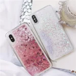 iPhone X XS Pink Glitter Gel Case - Image 2