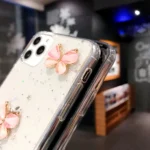 iPhone XR Black Butterfly Glitter Case - Image 2