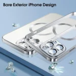 iPhone 15 Pro Max MagSafe HaloLock Case – Silver - Image 3