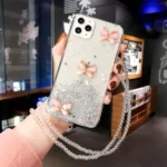 iPhone XR Pink Butterfly Glitter Case - Image 3