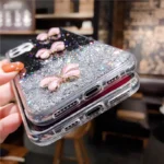 iPhone XR Pink Butterfly Glitter Case - Image 8
