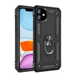 iPhone 11 Black Shockproof Magnetic Car Mount Ring Case - Image 2