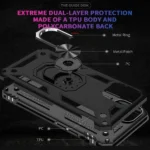 iPhone 11 Black Shockproof Magnetic Car Mount Ring Case - Image 4