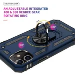 iPhone 11 Navy Blue Magnetic Car Mount Ring Case - Image 3