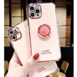 iPhone 11 Pro Max Pink Electroplated Ring Case - Image 3