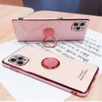 iPhone 11 Pro Max Pink Electroplated Ring Case - Image 5